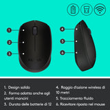 Logitech M171 mouse wireless (nero)