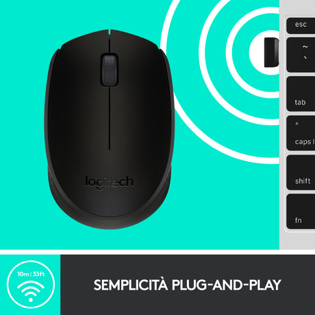 Logitech M171 mouse wireless (nero)