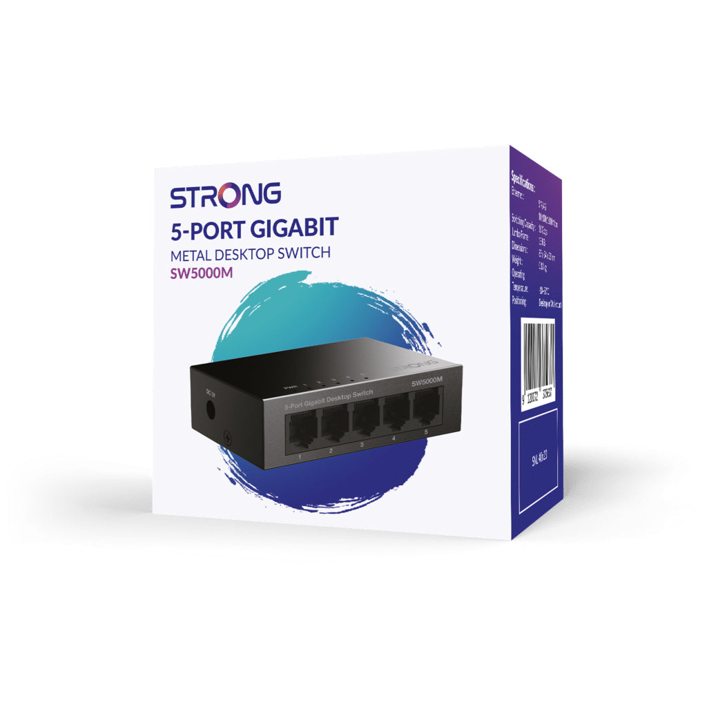 Strong SW5000M switch di rete Gigabit Ethernet (10/100/1000) Nero