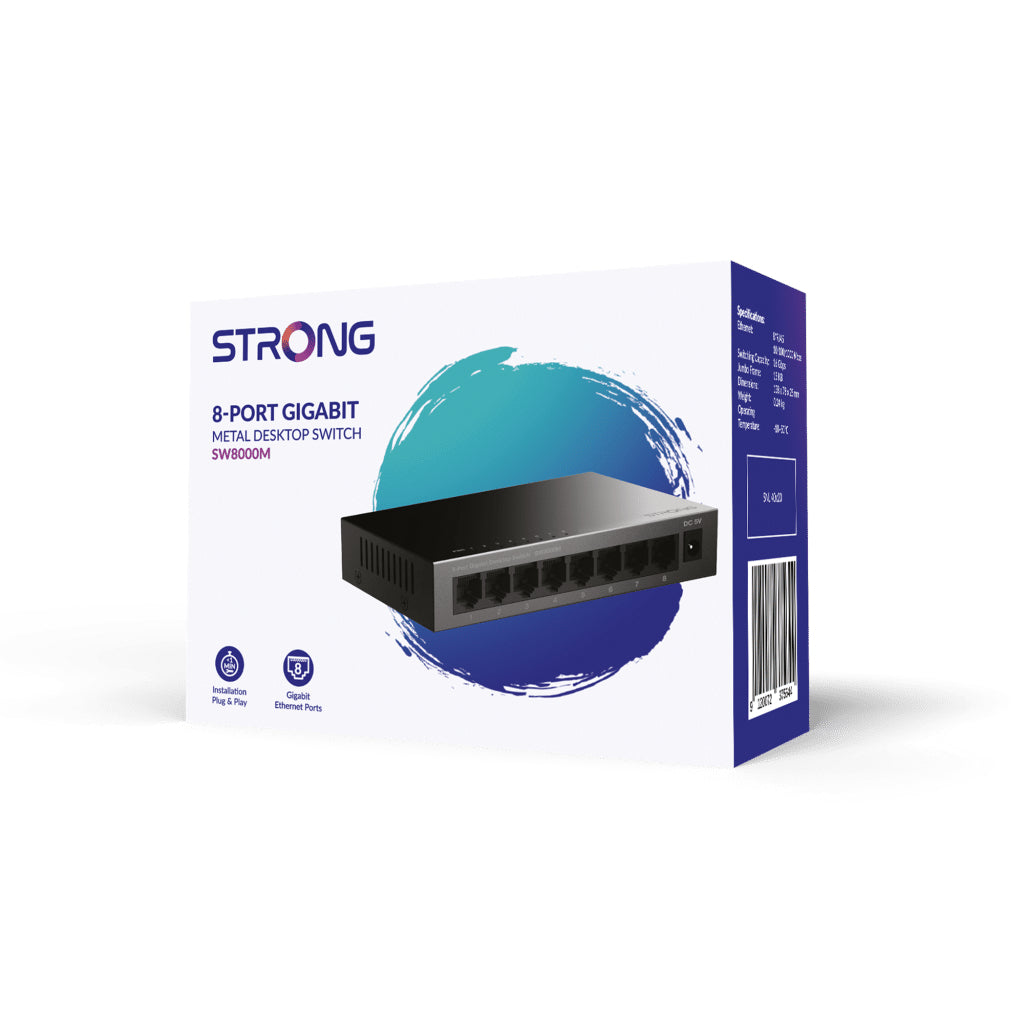 Strong SW8000M switch di rete Gigabit Ethernet (10/100/1000) Nero