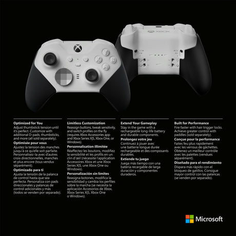 Microsoft Xbox Elite Wireless Series 2 – Core Nero, Bianco Bluetooth/USB Gamepad Analogico/Digitale PC, Xbox One