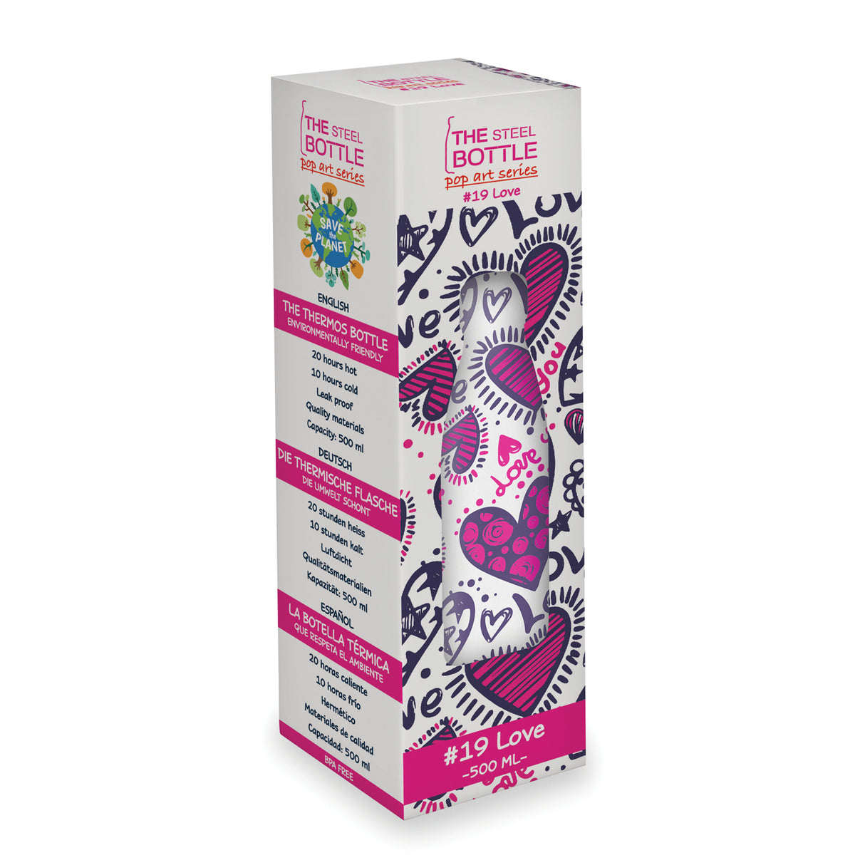 The Steel Bottle - Pop Art Series 500 ml - Love