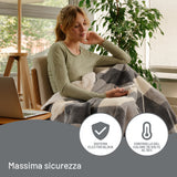 Imetec CaldoPlaid Tartan Grey Plaid Riscaldabile, Morbida Coperta Elettrica 160x120 cm, Basso Consumo, Tecnologia Adapto, Dispositivo di Sicurezza, Rapido Riscaldamento, 6 Temperature, Lavabile