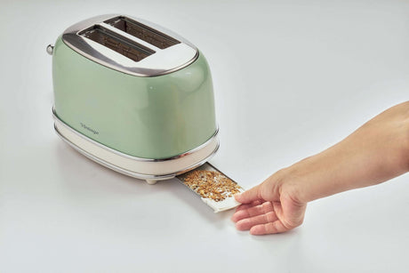 Ariete 155 Tostapane Vintage 2 fette di pane - con pinze - 6 livelli di tostatura - 810 Watt- Acciaio Inox - Linea Vintage - Verde