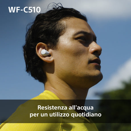 Sony WF-C510 | Cuffie True Wireless - Suono di alta qualità, Equalizzatore personalizzabile, Design Confortevole, Batteria da 22 ore, Ricarica Rapida, Connessione Multipoint Bluetooth, Ambient Sound Mode, Spotify Tap, Classificazione IPX4 - Bianco