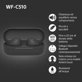 Sony WF-C510 | Cuffie True Wireless - Suono di alta qualità, Equalizzatore personalizzabile, Design Confortevole, Batteria da 22 ore, Ricarica Rapida, Connessione Multipoint Bluetooth, Ambient Sound Mode, Spotify Tap, Classificazione IPX4 - Nero