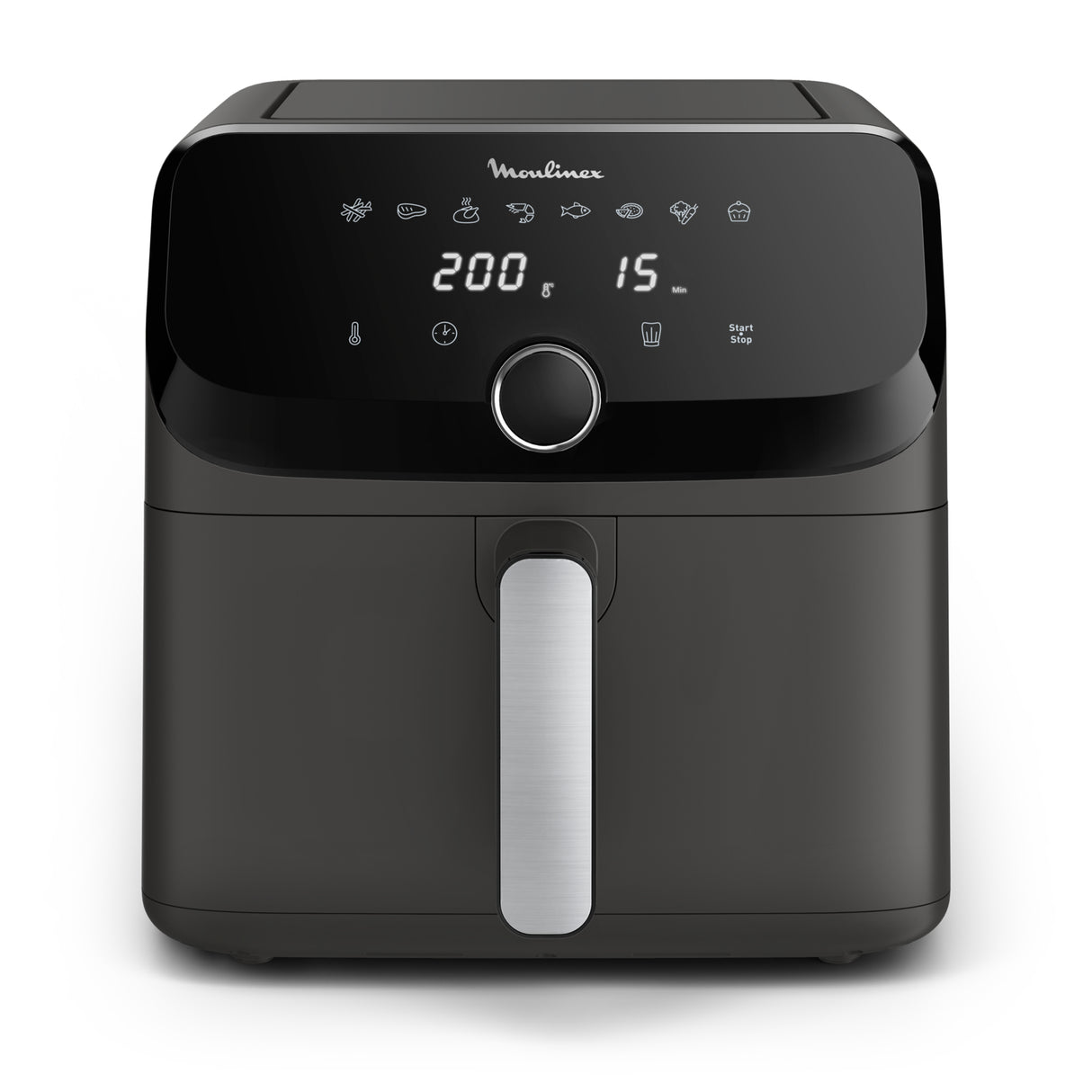 Moulinex Easy Fry Mega , Friggitrice ad aria, Capacità Extra Large 7,5L/2kg, 8 programmi preimpostati, Coal Grey