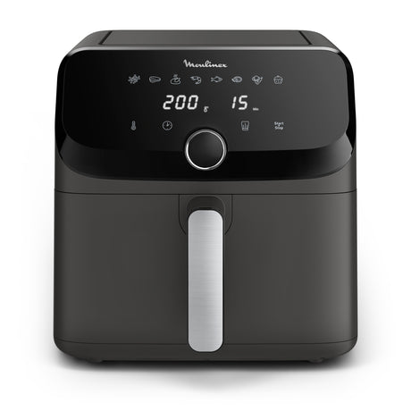 Moulinex Easy Fry Mega , Friggitrice ad aria, Capacità Extra Large 7,5L/2kg, 8 programmi preimpostati, Coal Grey