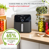 Moulinex Easy Fry Mega , Friggitrice ad aria, Capacità Extra Large 7,5L/2kg, 8 programmi preimpostati, Coal Grey