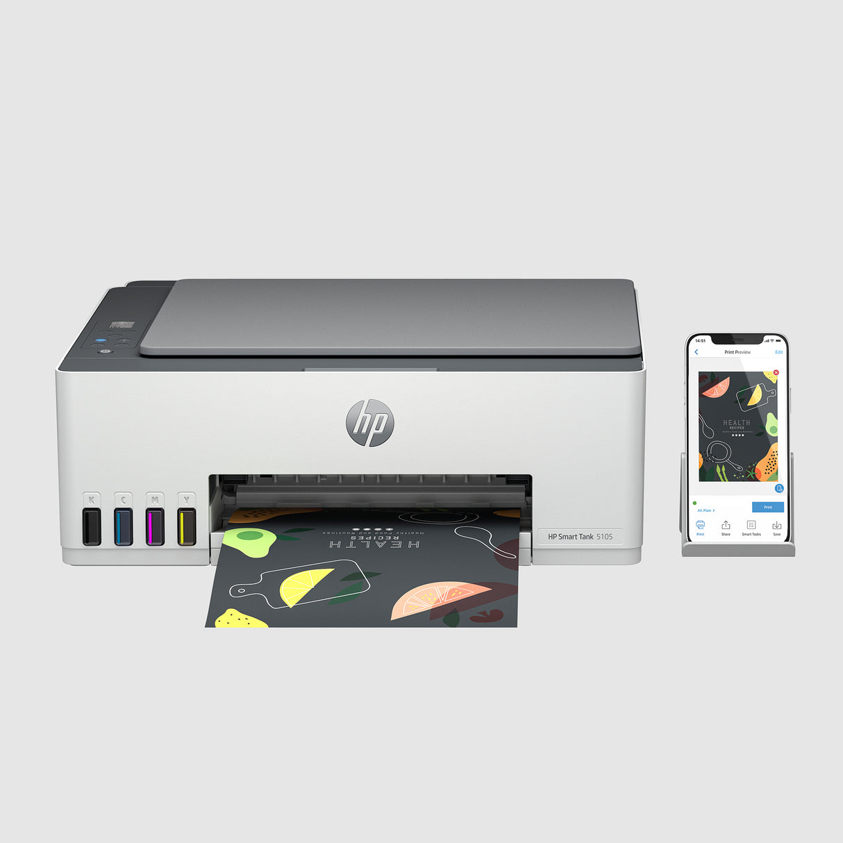 HP Smart Tank 5105 Wireless All-in-One Colore Stampante, Fotocopiatrice, scanner