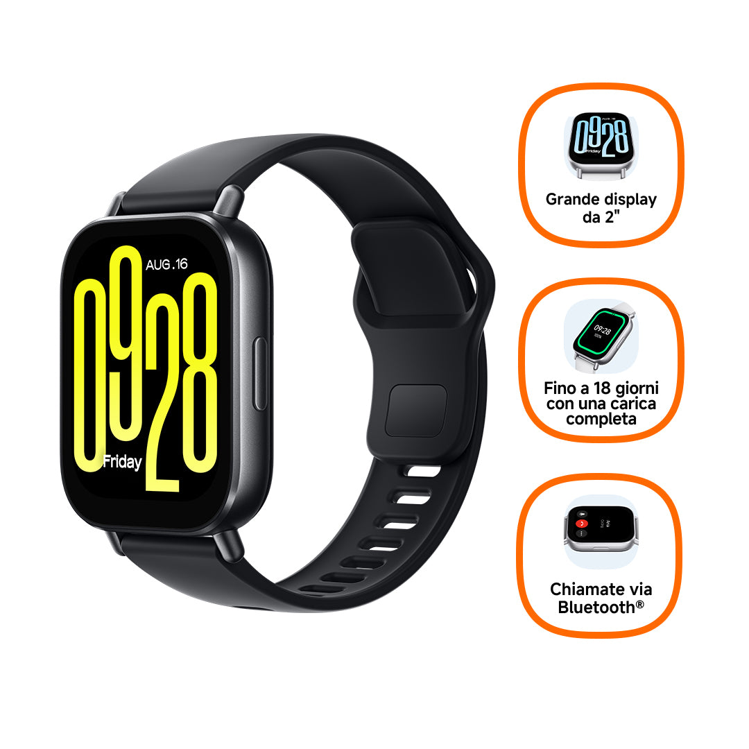 Xiaomi Redmi Watch 5 Active 5,08 cm (2") LCD 49.1 mm Digitale 320 x 385 Pixel Touch screen Nero