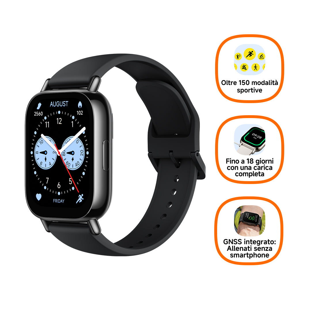 Xiaomi Redmi Watch 5 Lite 4,98 cm (1.96") AMOLED 48 mm Digitale 410 x 502 Pixel Touch screen Nero GPS (satellitare)