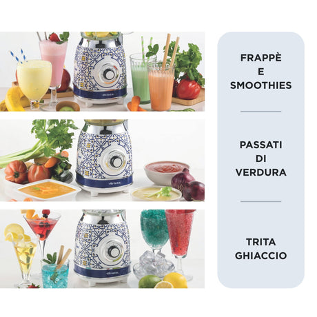 Ariete 583 Frullatore Capri con tazza in vetro da 1,5 Litri, 4 Lame in Acciaio Inox, 4 Velocità + Pulse,1000 Watt