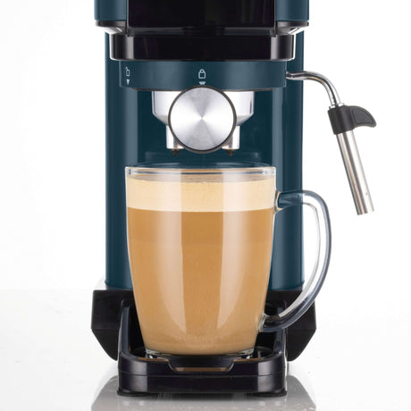 Ariete 1399 Macchina da caffè espresso Light Aquamarine, Per polvere e cialde ESE, 1300 W, Capacità 1,1L, 15 bar di pressione, Filtro 1, 2 tazze e cialda ESE, Cappuccino, Verde