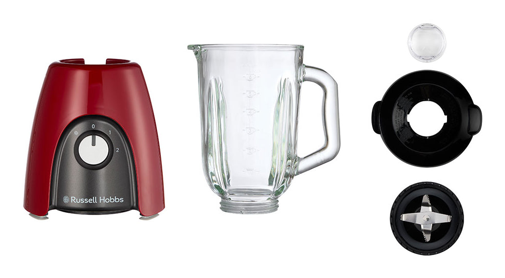 Russell Hobbs 27120-56 frullatore 1,5 L Frullatore da tavolo 650 W Nero, Rosso, Trasparente