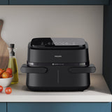 Philips Serie 1000 Airfryer con cestello flexi, Friggitrice ad aria 7.1L, 10 metodi di cottura, App per ricette NA150/00