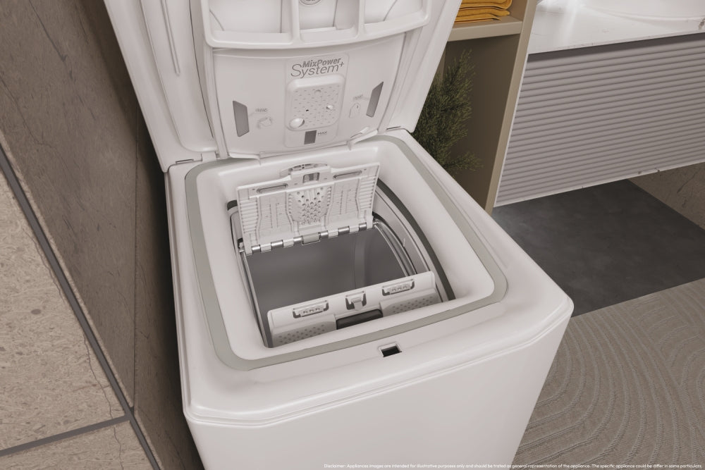 Haier T Series 7, Lavatrice Carica dall'alto 7 KG, Classe A, 1400 giri, Bianco, Inverter, Vapore, THASN476TM5-S