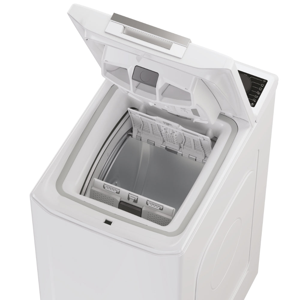 Haier T Series 7, Lavatrice Carica dall'alto 7 KG, Classe A, 1400 giri, Bianco, Inverter, Vapore, THASN476TM5-S