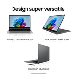 Samsung Galaxy Book5 360 Copilot+ PC Intel Core Ultra 5 226V Ibrido (2 in 1) 39,6 cm (15.6") Touch screen Full HD 16 GB LPDDR5x-SDRAM 512 GB SSD Wi-Fi 7 (802.11be) Windows 11 Home Grigio