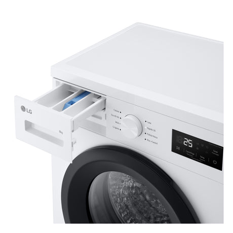 LG F4NA10S8NWK Lavatrice slim 8kg, Classe A, 1400 giri, Programma igiene con vapore, Top rimovibile, White