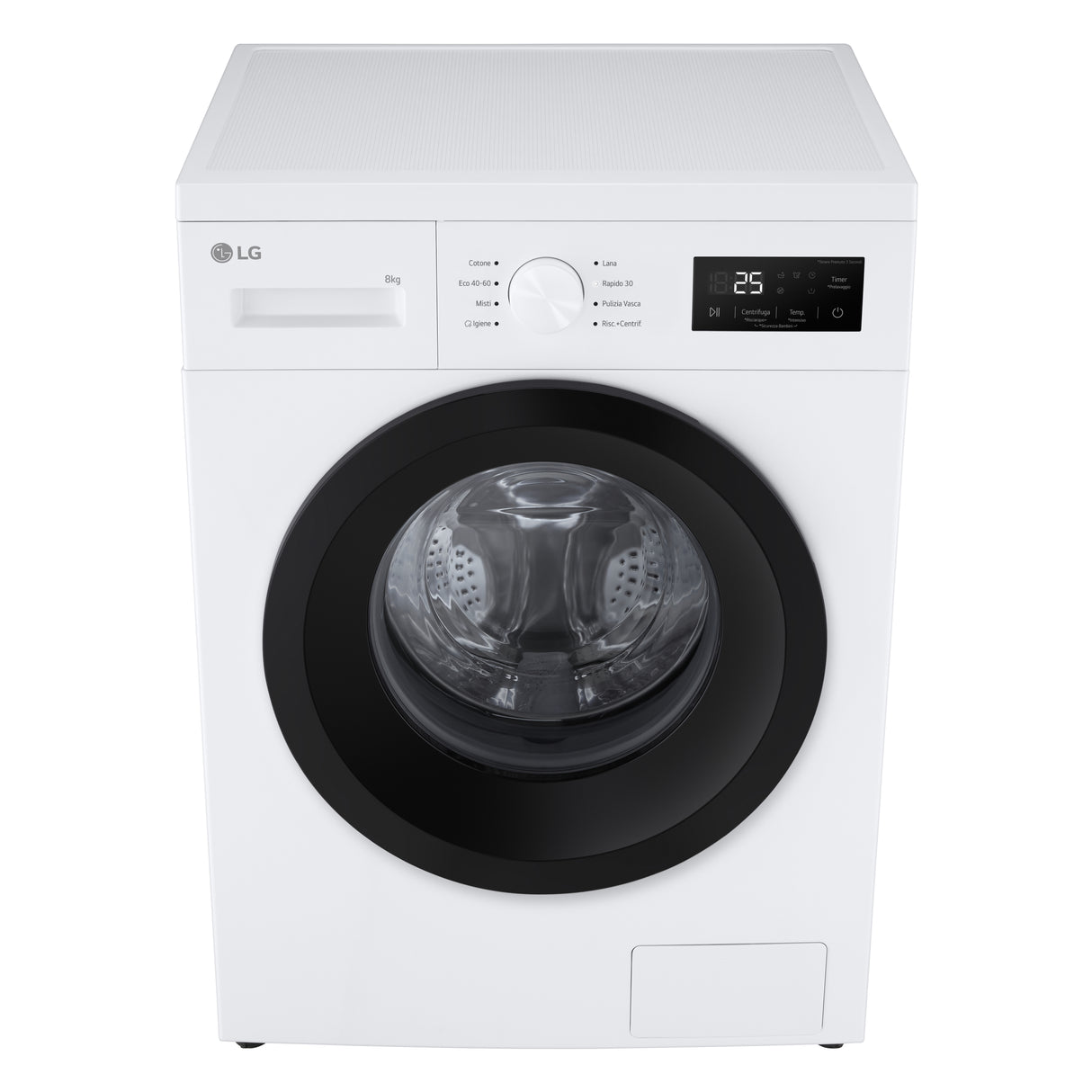 LG F4NA10S8NWK Lavatrice slim 8kg, Classe A, 1400 giri, Programma igiene con vapore, Top rimovibile, White