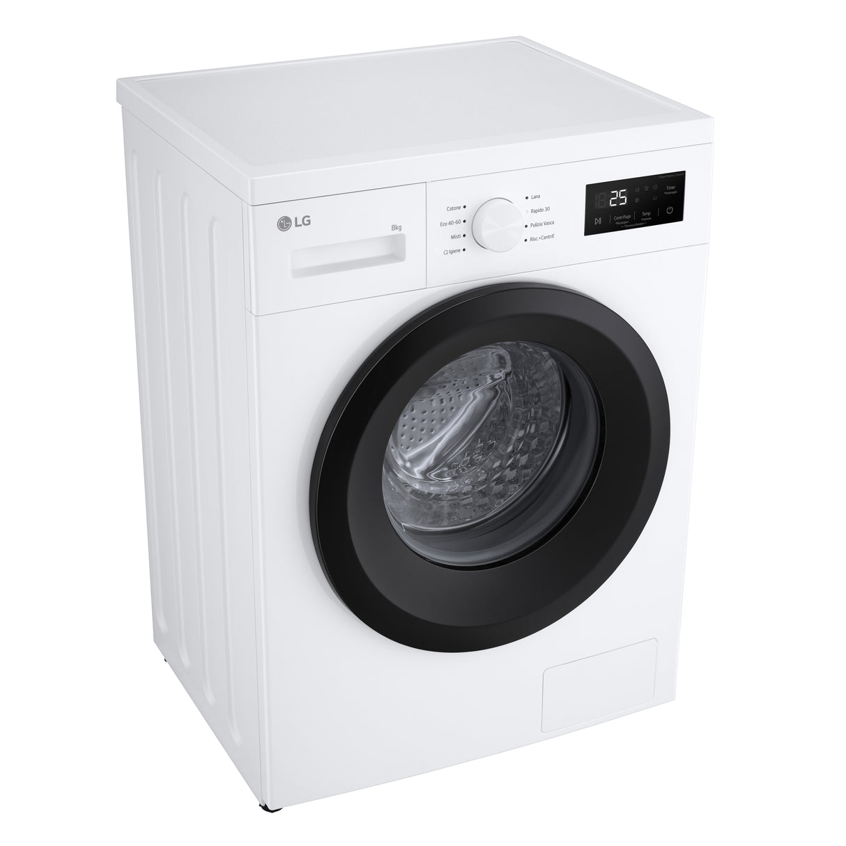 LG F4NA10S8NWK Lavatrice slim 8kg, Classe A, 1400 giri, Programma igiene con vapore, Top rimovibile, White
