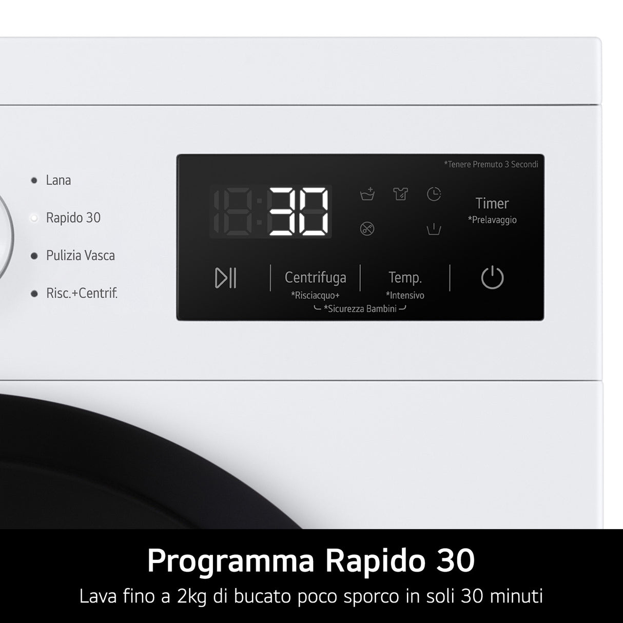 LG F4NA10S8NWK Lavatrice slim 8kg, Classe A, 1400 giri, Programma igiene con vapore, Top rimovibile, White