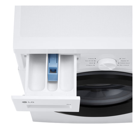 LG F4NA10S8NWK Lavatrice slim 8kg, Classe A, 1400 giri, Programma igiene con vapore, Top rimovibile, White