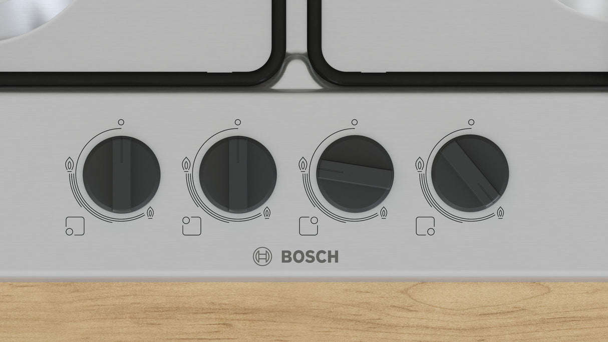 Bosch Serie 4 PGP6B5K85 Piano cottura a gas 60 cm 4 fuochi Acciaio Inox