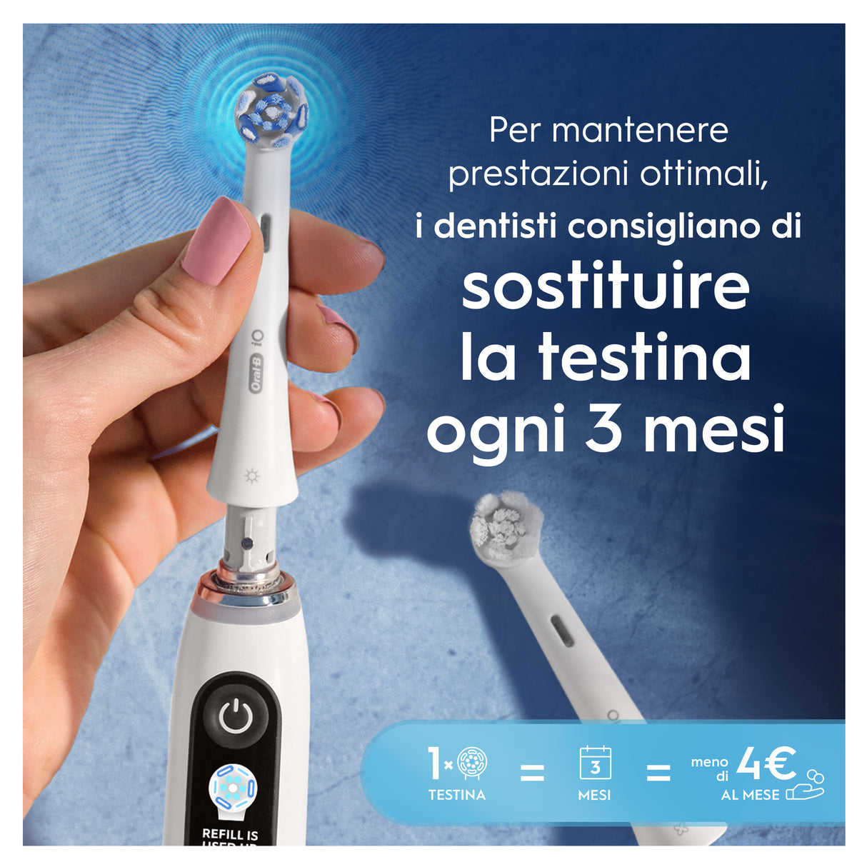 Oral-B Testine di Ricambio iO Series Ultimate Clean, testine rotonde di ricambio originali, con setole CrissCross per pulizia e rimozione della placca avanzate e in profondità, 2