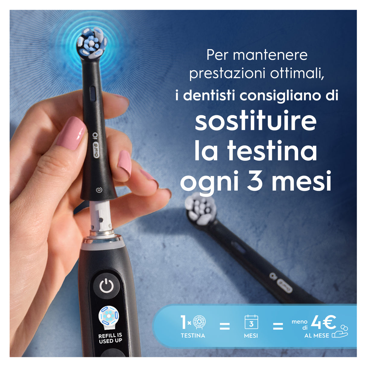 Oral-B Testine di Ricambio iO Series Ultimate Clean Black, testine rotonde di ricambio originali, con setole CrissCross per pulizia e rimozione della placca avanzate e in profondità, 2
