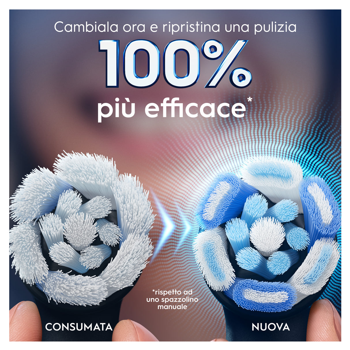 Oral-B Testine di Ricambio iO Series Ultimate Clean Black, testine rotonde di ricambio originali, con setole CrissCross per pulizia e rimozione della placca avanzate e in profondità, 2
