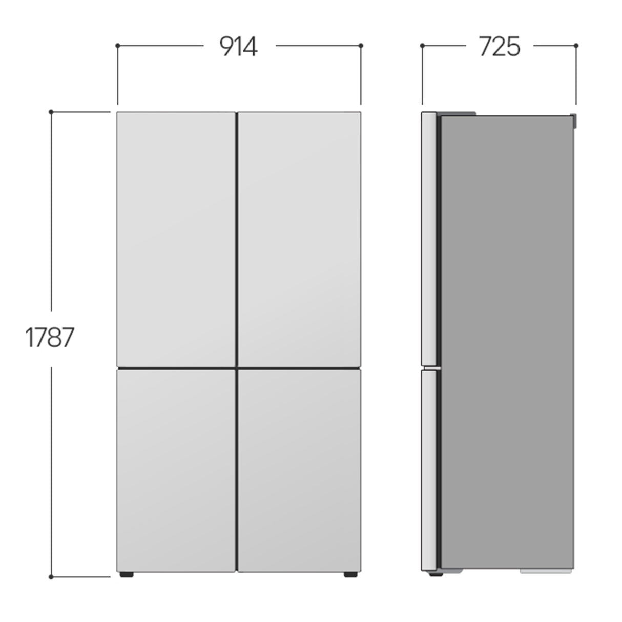 LG InstaView GMV960MBDE Frigorifero Multidoor, Classe E, 666L, Wi-Fi, Selettore umidità, Total No frost, Metal Sorbet
