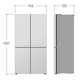 LG InstaView GMV960MBDE Frigorifero Multidoor, Classe E, 666L, Wi-Fi, Selettore umidità, Total No frost, Metal Sorbet