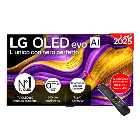 LG OLED evo AI OLED55G54LW TV Serie G5 55'' 4K, α11 Gen2, Brightness Booster Ultimate, 60W, 4 HDMI 165Hz, Smart TV 2025