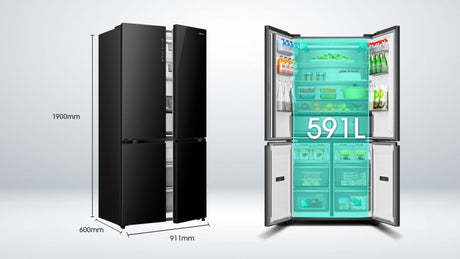 Hisense RQ768N4GBE frigorifero side-by-side Libera installazione 591 L Nero