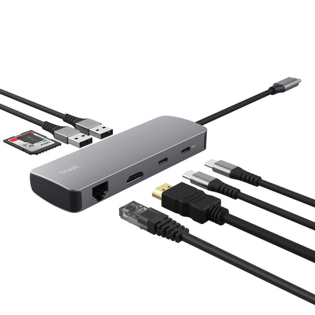 Trust 25672 hub di interfaccia USB tipo-C Grigio
