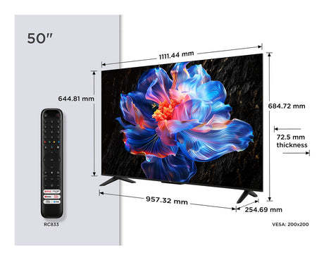 TCL Serie Smart TV 4K Ultra HD 50" 50P69K, Dolby Audio, HDR10+, Google TV