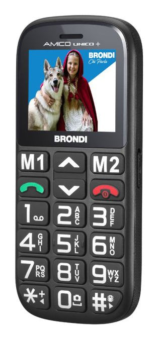 Brondi Amico Unico+ 5,08 cm (2") Nero Telefono di livello base