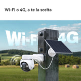 Imou AOV PT 4G 5MP - Telecamera da esterno 4G e Wifi Motorizzata con pannello solare. Tecnologia AOV per registrazione 24/7 . Incluse Sim Dati 4G ed SD da 32Gb