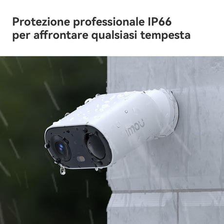 Imou Cell GO Full Color 2K (3MP) Telecamera Wi-Fi Esterno/Interno Batteria Senza Fili, Rilevamento PIR/Umano, Visione Notturna a Colori, Audio Bidirezionale con Voce Personalizzata, IP65