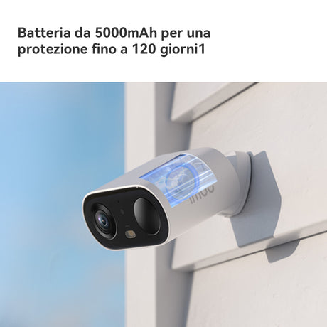 Imou Cell GO Full Color 2K (3MP) Telecamera Wi-Fi Esterno/Interno Batteria Senza Fili, Rilevamento PIR/Umano, Visione Notturna a Colori, Audio Bidirezionale con Voce Personalizzata, IP65