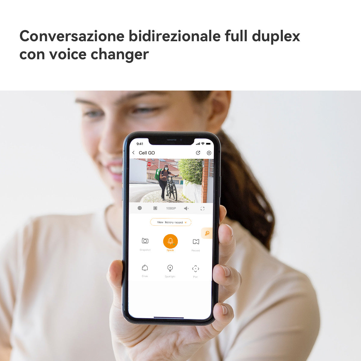 Imou Cell GO Full Color 2K (3MP) Telecamera Wi-Fi Esterno/Interno Batteria Senza Fili, Rilevamento PIR/Umano, Visione Notturna a Colori, Audio Bidirezionale con Voce Personalizzata, IP65