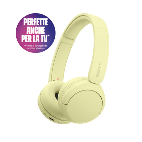 Sony WHCH520Y.CE7 cuffia e auricolare Wireless A Padiglione Musica e Chiamate USB tipo-C Bluetooth Giallo
