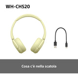 Sony WHCH520Y.CE7 cuffia e auricolare Wireless A Padiglione Musica e Chiamate USB tipo-C Bluetooth Giallo