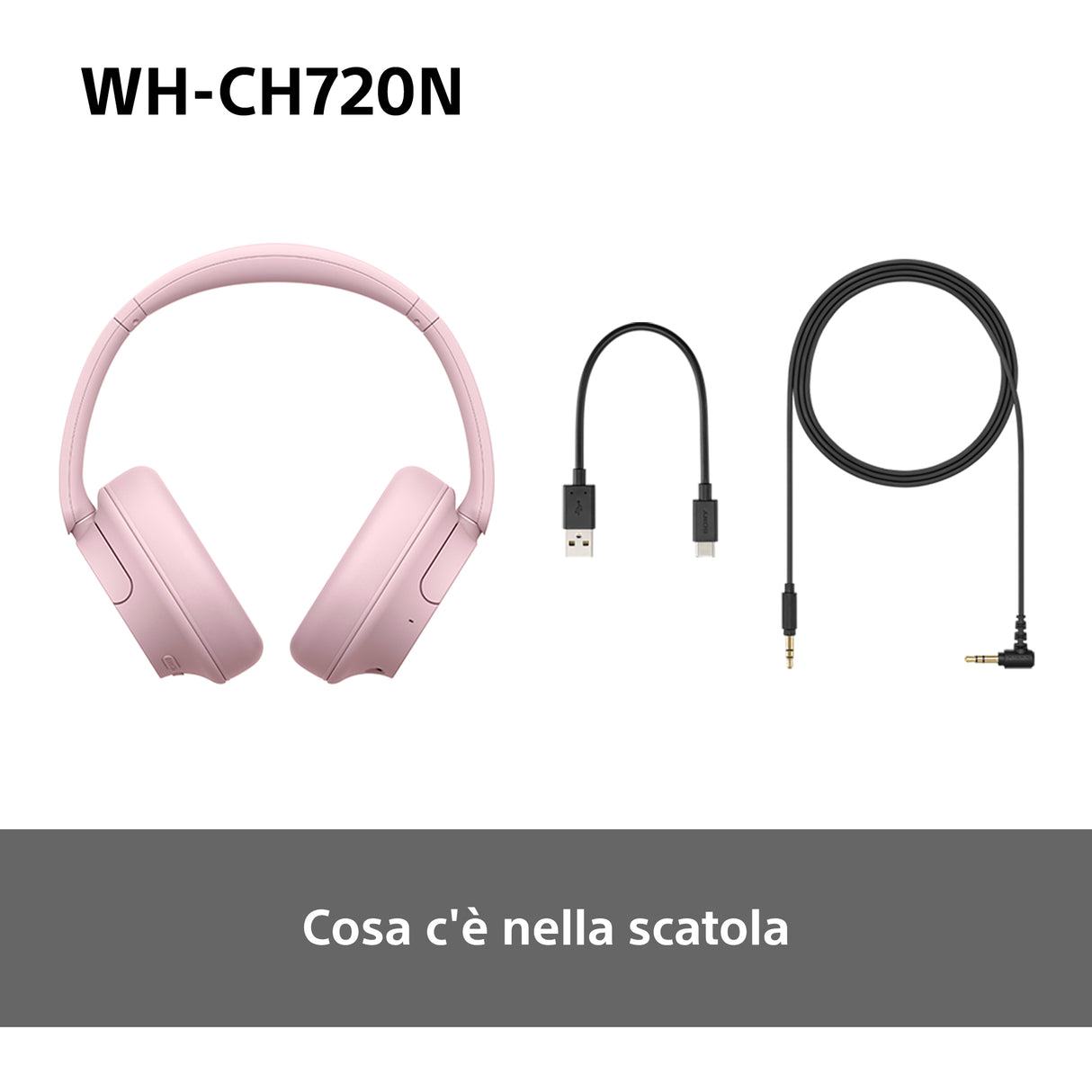 Sony WHCH720NP.CE7 cuffia e auricolare Con cavo e senza cavo A Padiglione Musica e Chiamate USB tipo-C Bluetooth Blu