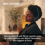 Sony WHCH720NP.CE7 cuffia e auricolare Con cavo e senza cavo A Padiglione Musica e Chiamate USB tipo-C Bluetooth Blu