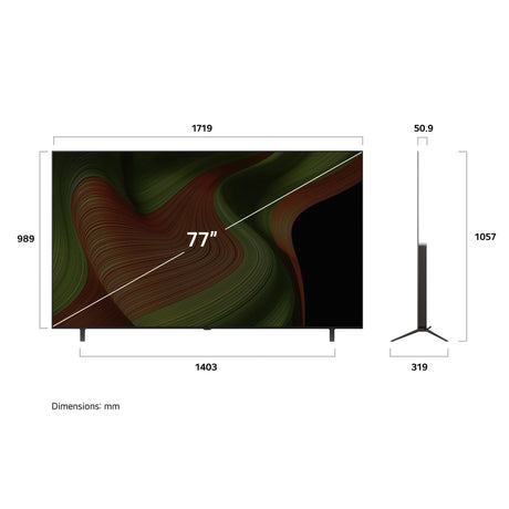 LG OLED AI OLED77B56LA TV Serie B5 77'' 4K, α8 Gen2, Dolby Vision, 20W, 4 HDMI con VRR 120Hz, G-Sync, Smart TV WebOS 25