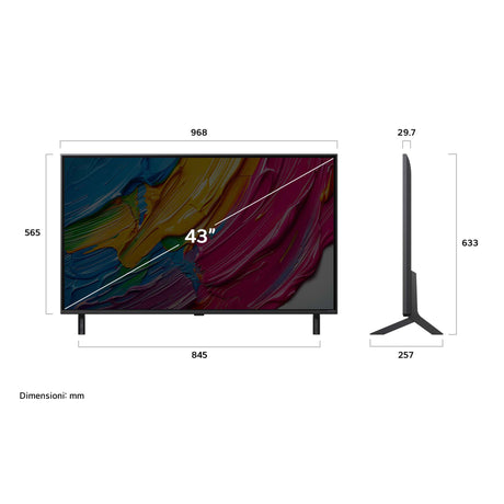 LG QNED AI 43QNED80A6B TV Serie QNED80 43'' 4K, α7 Gen8, HDR10, 20W, 3 HDMI con Game Optimizer, Smart TV WebOS 25