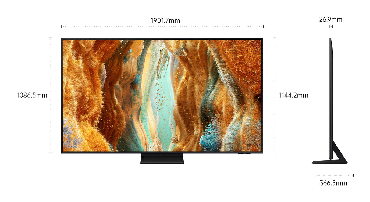 Samsung Neo QLED AI TV 85" QE85QN70FAUXZT 4K Mini LED, Processore NQ4 AI Gen2, 4K AI Upscaling, Motion Xcelerator 144Hz, Neo Quantum HDR, OTS Lite, AirSlim Design, Vision AI Smart TV, 2025